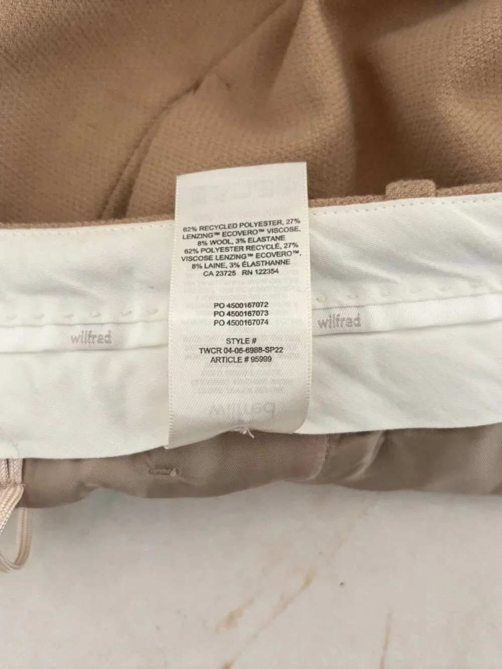 Aritzia Wilfred Effortless Pant Wool Blend